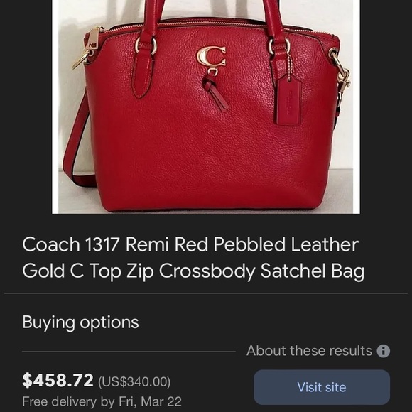 Coach Women's Pebbled Remi Leather Satchel / Crossbody - Picture 2 of 4